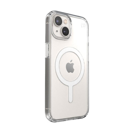 Speck Presidio Perfect-Clear + MagSafe - Coque pour iPhone 14 / iPhone 13 avec revêtement MICROBAN (Transparent)