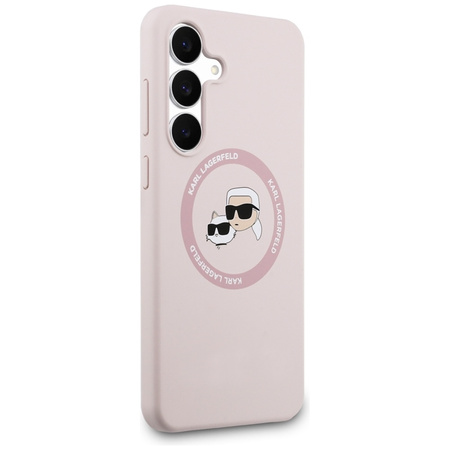 Karl Lagerfeld Silicone Karl & Choupette Heads MagSafe – Case Samsung Galaxy S25 FE (pink)
