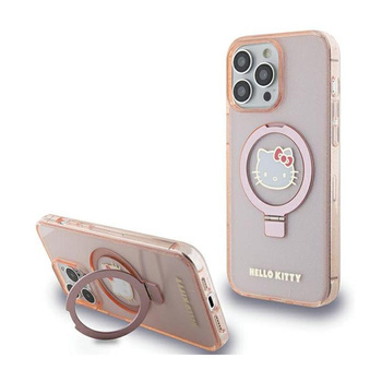 Hello Kitty Ring Stand Glitter Electrop Logo MagSafe - Tasche iPhone 15 Pro Max (rosa)
