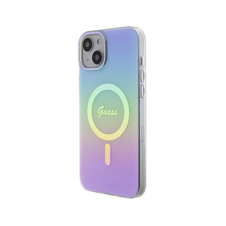 Guess IML Iridescent MagSafe - Coque pour iPhone 15 Plus (violet)