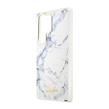 Guess Marble Collection - Étui Samsung Galaxy S23 Ultra (blanc)