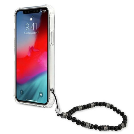 Guess fekete gyöngyház szíj - iPhone 12 Pro Max tok (átlátszó)