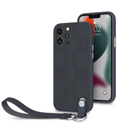 Moshi Altra - tok levehető zsinórral iPhone 13 Pro Max (antibakteriális NanoShield™) (kék)