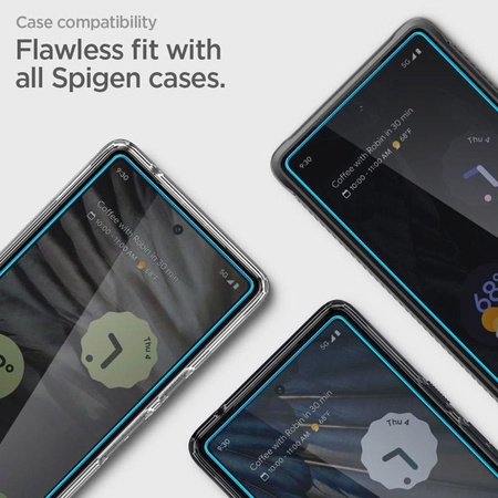 Spigen Alm Glass FC 2er-Pack - Gehärtetes Glas für Google Pixel 7A (Transparent)