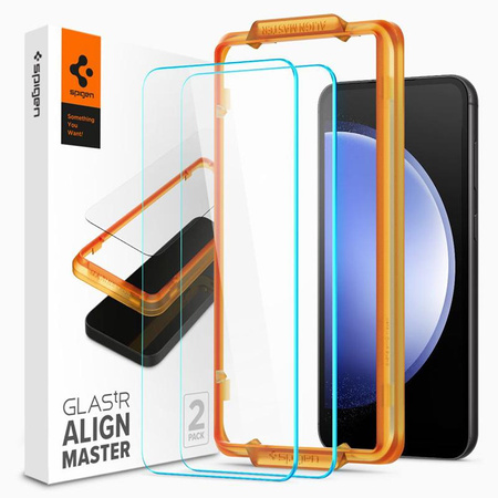 Spigen Alm Glas.TR 2-Pack - Tvrzené sklo pro Samsung Galaxy S23 FE (2 ks.) (Jasné)