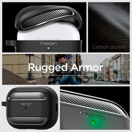 Spigen Rugged Armor - Pouzdro pro Apple Airpods Pro 1 / 2 (černé)