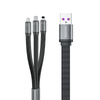 WEKOME WDC-157 King Kong 2nd gen - 3 az 1-ben USB-A Lightning + USB-C + Micro USB 6A gyors töltő csatlakozókábel 1,3 m (fekete)