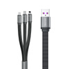 WEKOME WDC-157 King Kong 2nd gen - Kabel połączeniowy 3w1 USB-A do Lightning + USB-C + Micro USB 6A Fast Charging 1.3 m (Czarny)