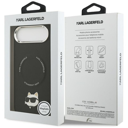 ETUI DO IPHONE AIR do MAGSAFE KARL LAGERFELD ORYGINALNE CZARNE SKÓRZANE