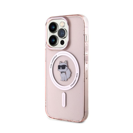 Karl Lagerfeld IML Choupette MagSafe - pouzdro na iPhone 15 Pro (růžové)