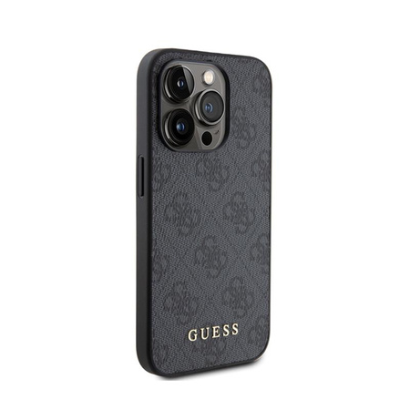 Guess 4G Metall Gold Logo - iPhone 15 Pro Tasche (grau)