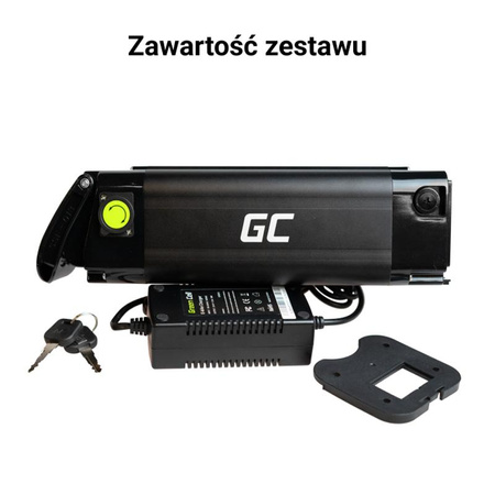 Green Cell - GC Silverfish E-Bike battery with charger 24V 11.6Ah 278Wh Li-Ion XLR 3 PIN