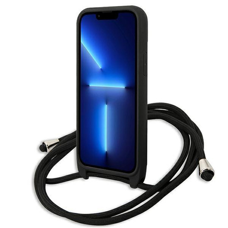 Karl Lagerfeld Monogram Leather Patch and Cord Iconik - iPhone 13 Case