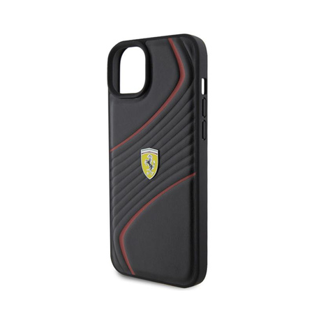 Ferrari Twist Metall Logo - iPhone 15 Plus Tasche (schwarz)