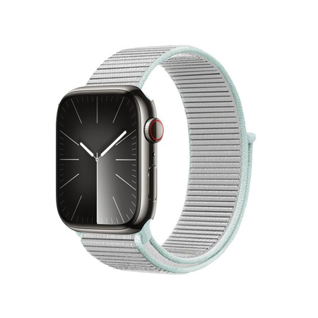 Crong Nylon - Bracelet sport pour Apple Watch 38/40/41/42 mm (Gris Pastel)