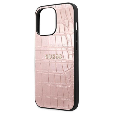 Guess Croco Stamp Lines - Coque iPhone 13 Pro (rose)