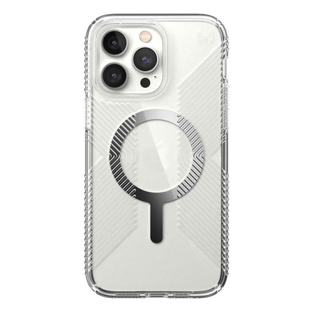 Speck Presidio Perfect-Clear mit Griffen + MagSafe - iPhone 14 Pro Max Hülle mit MICROBAN-Beschichtung (Klar)