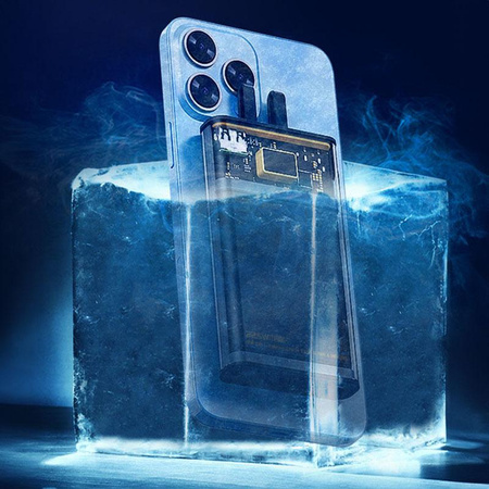 WEKOME WP-325 Vanguard Series - Power banka 20000 mAh Super nabíjení s vestavěným kabelem USB-C a Lightning PD 20W + QC 22,5W (černá / transparentní)