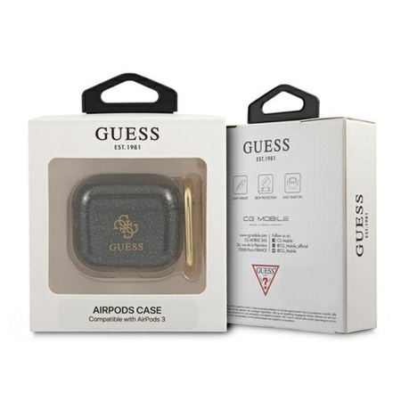 Guess 4G Glitter - Airpods 3 tok (fekete)