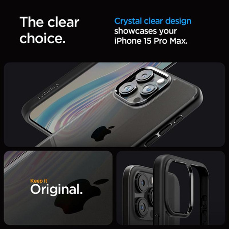 Spigen Ultra Hybrid - Coque pour iPhone 15 Pro Max (Noir mat)