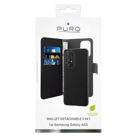 PURO levehető pénztárca - 2 az 1-ben Samsung Galaxy A53 tok (fekete)