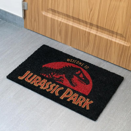 WYCIERACZKA POD DRZWI WEWNĘTRZNA, Kokosowa, z Napisem Jurassic Park, do Butów 40x60