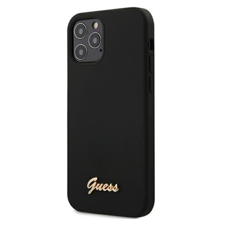 Guess Silicone Script - Coque iPhone 12 / iPhone 12 Pro (noir)