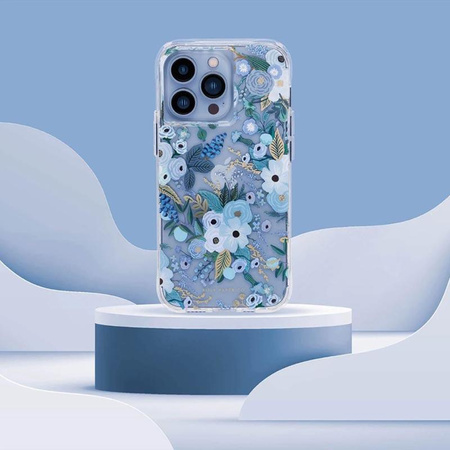 Rifle Paper Clear – Hülle für iPhone 14 Pro (Garden Party Blue)