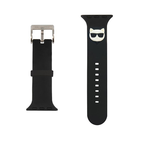 Karl Lagerfeld Silikonová hlava Choupette - řemínek pro Apple Watch 38/40/41 mm (černý)