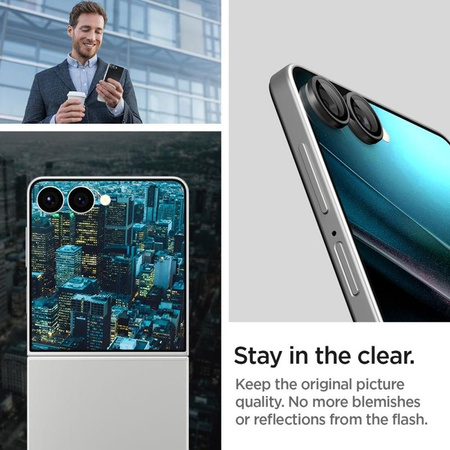 Spigen Optik Pro HD GLAS.TR EZ Fit Camera Protector 2-Pack - Lencsevédő üveg Samsung Galaxy Z Flip 7 (fekete)