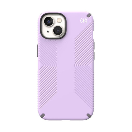 Speck Presidio2 Grip - Non-slip iPhone 14 / iPhone 13 case (Spring Purple / Cloudygrey / White)