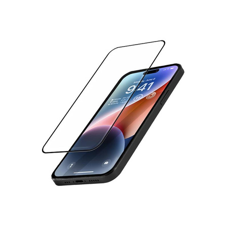 Crong Anti-Bacterial 3D Armour Glass - 9H full screen tempered glass for iPhone 14 Pro + installation frame