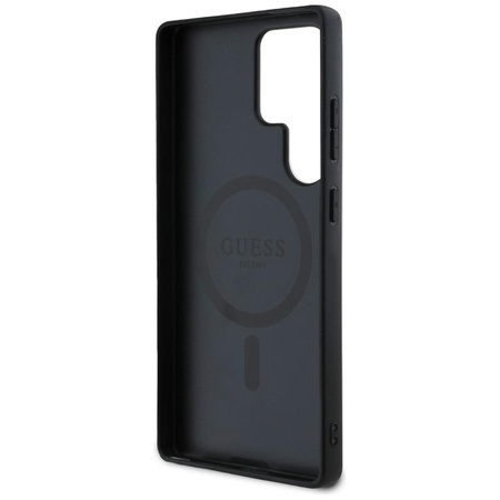 Guess Genarbtes gedrucktes Blumenmuster MagSafe - Hülle für Samsung Galaxy S25 Ultra (fuchsia)