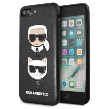 Karl Lagerfeld Embossed Case Karl & Choupette - Coque pour iPhone 8 Plus / 7 Plus (noir)