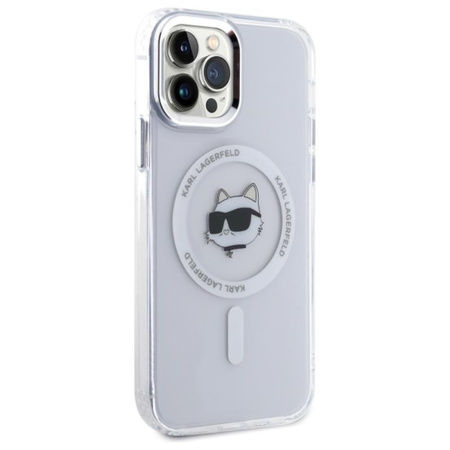 Karl Lagerfeld IML fém Choupette Head MagSafe - iPhone 12 / iPhone 12 Pro tok (fehér)