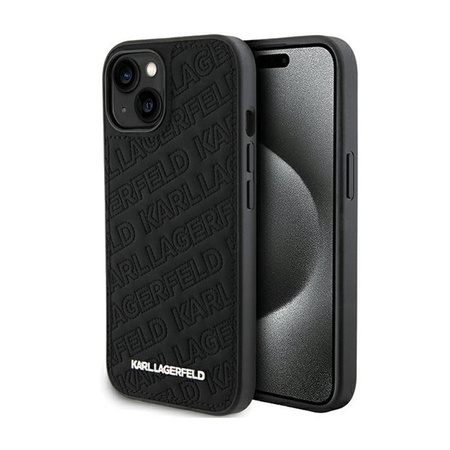 Karl Lagerfeld Quilted K Pattern - iPhone 15 Tasche (Schwarz)