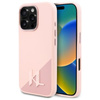 Karl Lagerfeld Silicone Shadow Metal Initial MagSafe - Coque iPhone 16 Pro (rose)