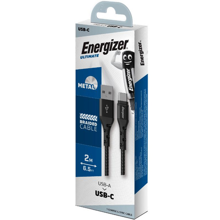 Energizer Ultimate - Kabel połączeniowy USB-A do USB-C 2m (Czarny)