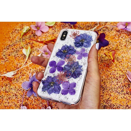 PURO Glam Hippie Chic Cover - Hülle für iPhone XR (echte grüne Blütenblätter)