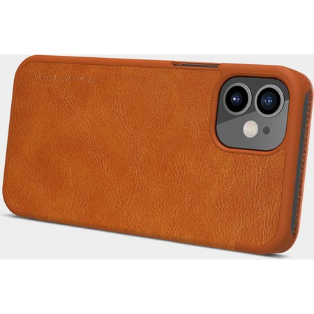 Kožené pouzdro Nillkin Qin - Pouzdro pro Apple iPhone 12 Mini (Hnědé)