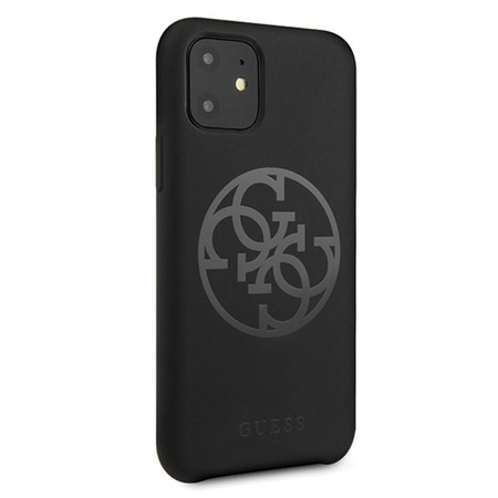 Guess Silicone 4G Tone to Tone - iPhone 11 Hülle (Schwarz)