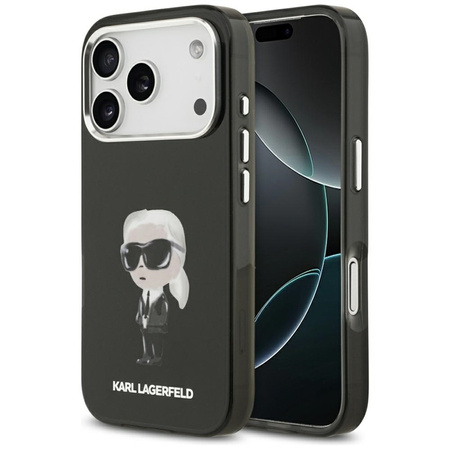 Karl Lagerfeld IML Aquarelle Karl & Logo MagSafe - Custodia per iPhone 17 Pro (Nero)