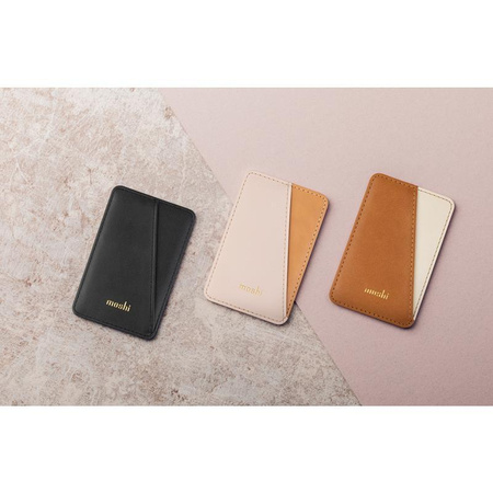 Moshi Slim Wallet - Mágneses pénztárca (SnapTo™ rendszer) (Jet Black)