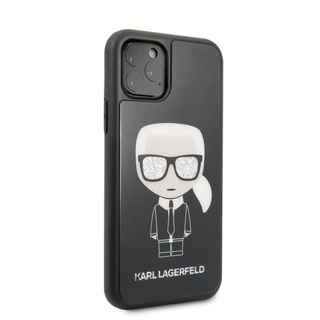 Karl Lagerfeld Double Layer Glitter Iconic - iPhone 11 Pro Tasche (schwarz)