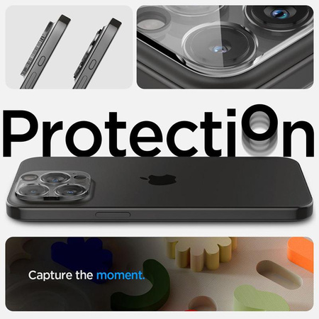 Spigen Optik.TR Camera Protector - Objektivschutzglas für iPhone 15 Pro / 15 Pro Max / iPhone 14 Pro / 14 Pro Max (2 Stück) (Transparent)