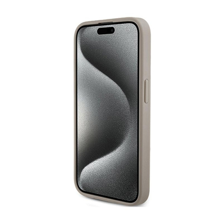 Guess 4G Triangle Metal Logo - pouzdro pro iPhone 15 Pro (bílé)