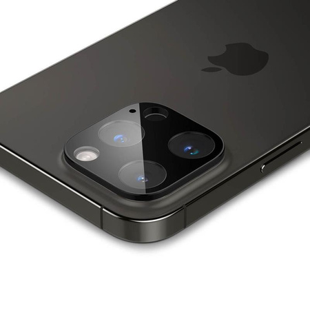 Spigen Optik.TR Camera Lens Protector 2-Pack - Lens protection glass for iPhone 16 Pro / 16 Pro Max / 15 Pro / 15 Pro Max / 14 Pro / 14 Pro Max (Black)