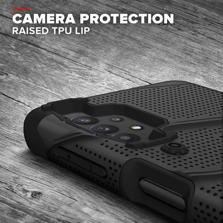 ZIZO BOLT Series - Pancerne etui Samsung Galaxy A32 5G ze szkłem 9H na ekran + uchwyt z podstawką (czarny)
