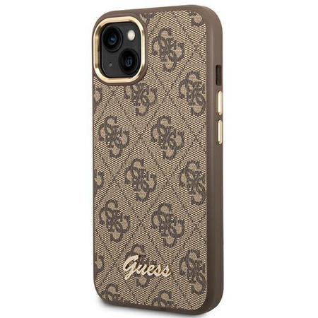 Guess 4G Metal Camera Outline Case - pouzdro pro iPhone 14 Plus (hnědé)