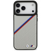 Pouzdro BMW M Tricolor Metal Logo MagSafe pro iPhone 17 Pro Max (šedé)